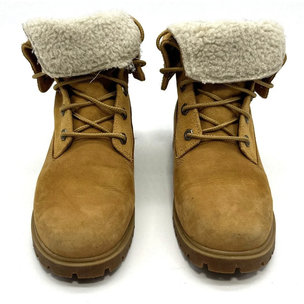 Timberland Jayne WP Fleece Down Wheat Nubuck Boots A1SGA Women's Size 6.5